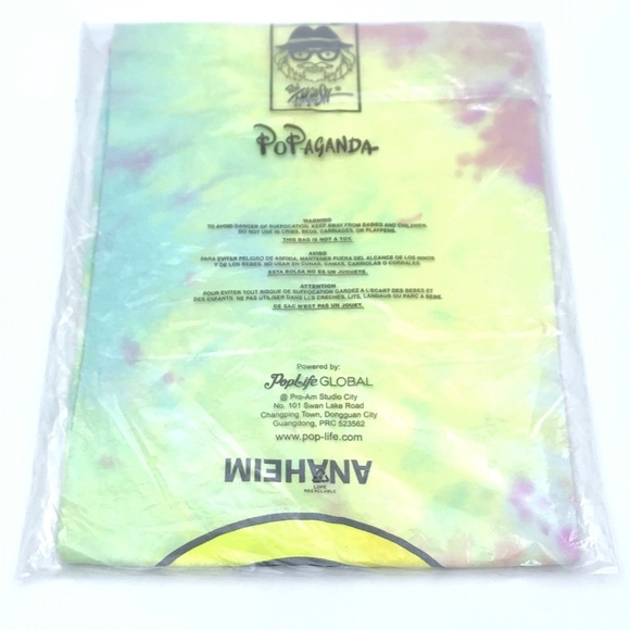 Ron English Popaganda Grin Rainbow Tie Dye Short Sleeve Smiley Face Tee Shirt M - Picture 2 of 4